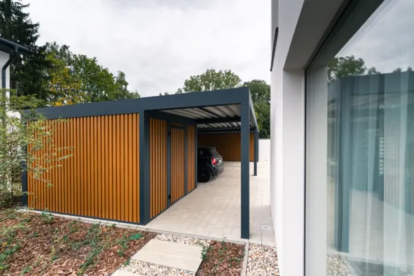 Carport mit Schuppen (Alu) - Doppelcarport III