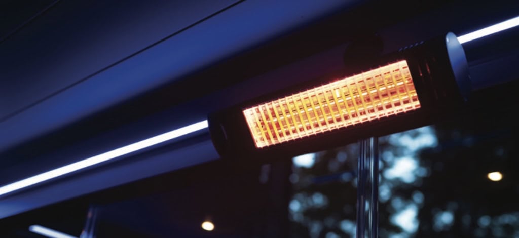 Heizstrahler - kabelloses Ein- und Ausschalten des Heizstrahlers • kabellose stufenlose Einstellung der Heizleistung von 25-50-75- 100% • automatische Abschaltung der Heizung 2 Stunden nach der letzten Fernbedienungsaktivität